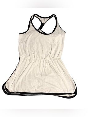Converse One-Star ~ White Tennis /Tank Dress w/ Black Trim ~ Very Thin Material